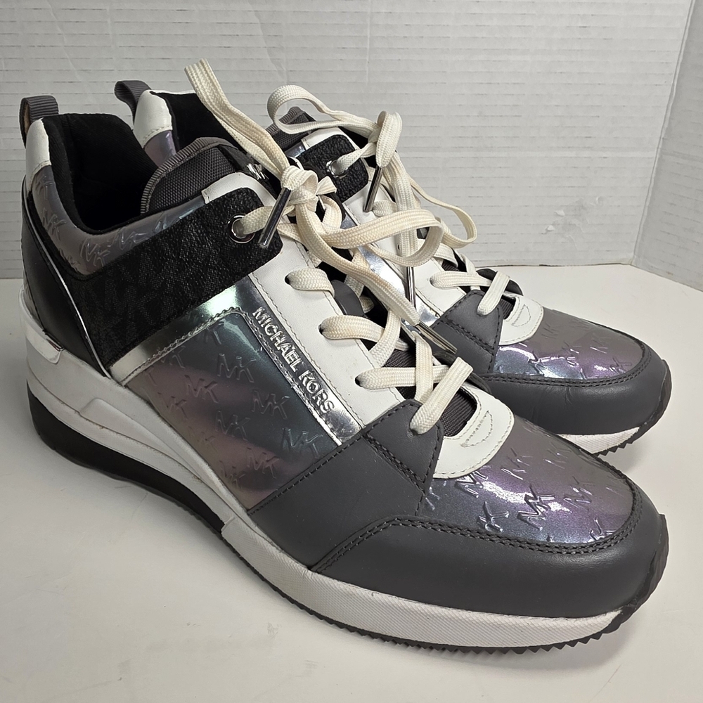 Michael Kors Georgie Trainer Purple Shiny Sneakers 9.5M